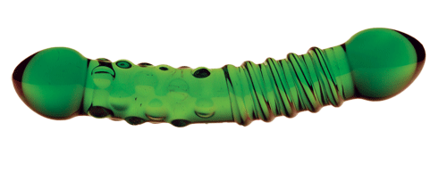 Curved Wand, Half Ribbed / Half Wrapped, Green