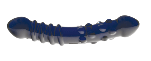Curved Wand, Half Ribbed / Half Wrapped, Blue